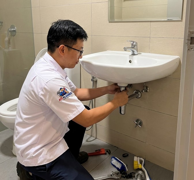 Emergency plumber working on water supply restoration